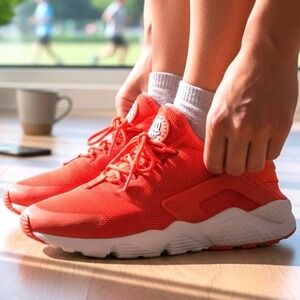 Nike Air Huarache Run Ultra Bright Orange Womens Size 10 819151-600 Sneaker